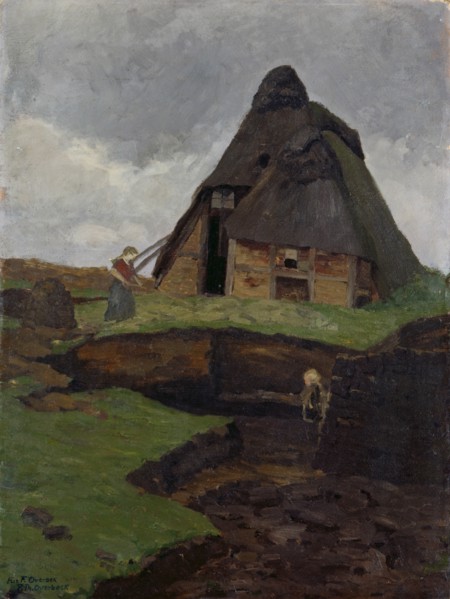 Mire Cottage with Child. Artist: Overbeck, Fritz (1869-1909)