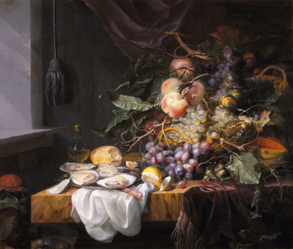 Still Life with fruit and oysters. Artist: Walscapelle, Jacob van (1644-1727)