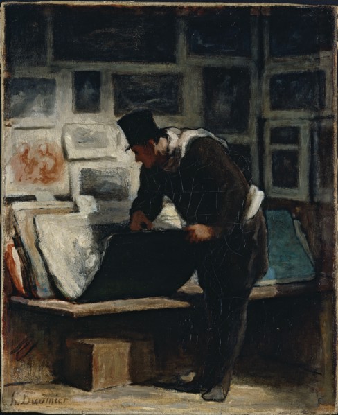The Prints Collector. Artist: Daumier, Honoré (1808-1879)