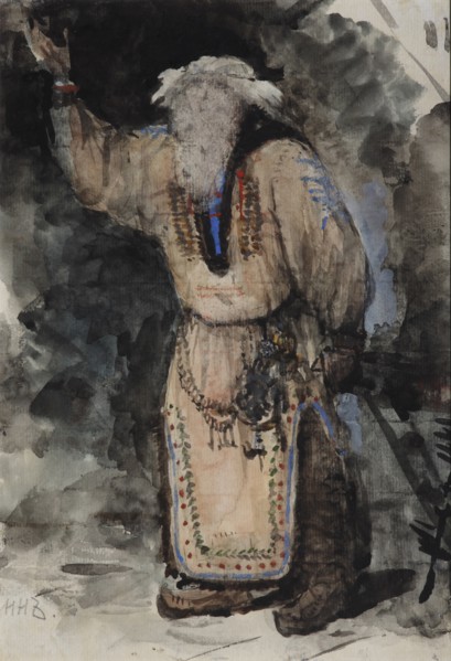 Costume design for the opera Ruslan and Lyudmila by M. Glinka. Artist: Serov, Valentin Alexandrovich (1865-1911)