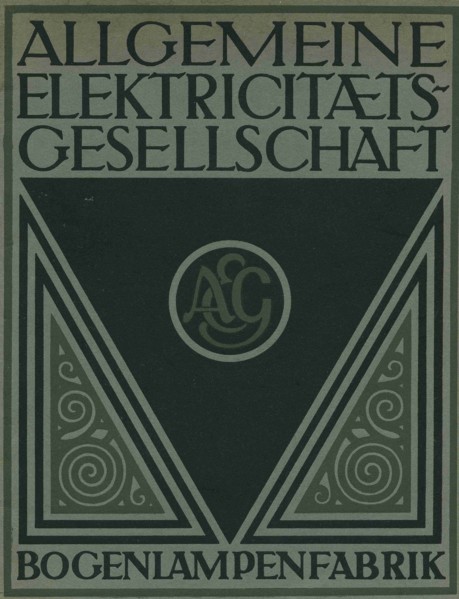 Title page of an AEG product brochure. Artist: Behrens, Peter (1868-1940)