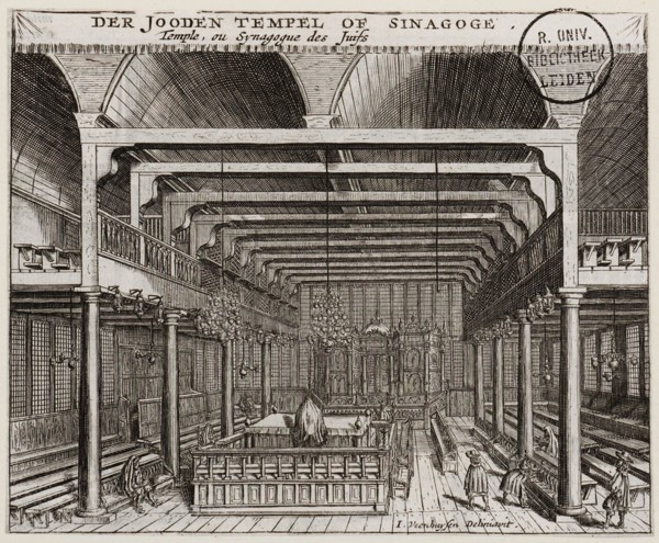 Interior of the Portuguese Synagogue in Amsterdam. Artist: Veenhuysen, Jan (active 1656-1685)