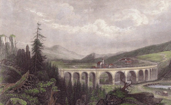 Southern Railway. Viaduct Payerbach, Semmering. Artist: Anonymous