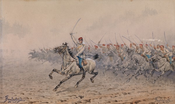Charge of the Cavalry. Artist: Pryanishnikov, Ivan Petrovich (1841-1909)