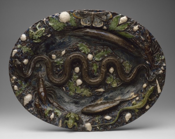 Rustic Ware: Dish with Animal and Plant Ornaments, Second half of the16th cen. Artist: Palissy, Bernard (1510-1589/90)