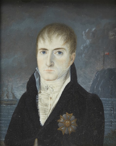 Portrait of Napoleon Bonaparte on the island of Saint Helena, 1820. Artist: Captain Dodgin (active ca 1820)