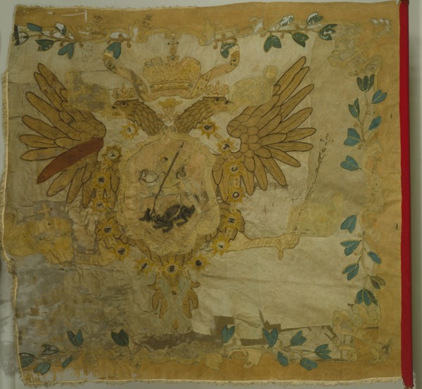 Saint George Flag of the Infantry Regiment at the Time of Anna Ioannovna, 1730s. Artist: Flags, Banners and Standards
