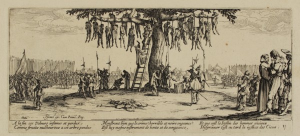 The Miseries of War, No. 11. The Hanging, 1633. Artist: Callot, Jacques (1592-1635)