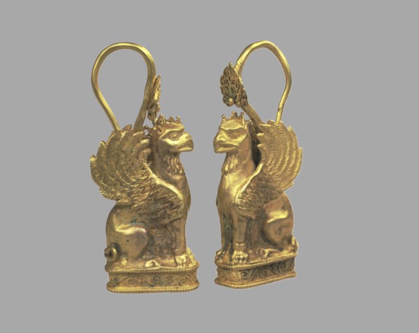 Earring in the Form of Griffin, 5th cen. BC. Artist: Scythian Art