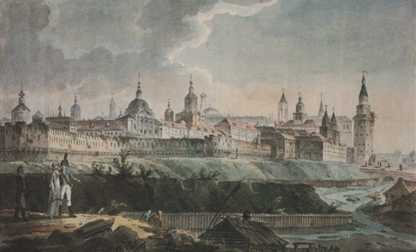 View of the Kitay-gorod from Ruins of the Cannon Laundry, Early 19th cen. Artist: Anonymous