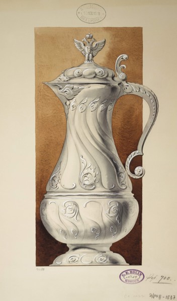 Design of a Wine Jug. (Series The Dowry of Grand Princess Maria Pavlovna), 1907-1908. Artist: Carl Edvard Bolin company