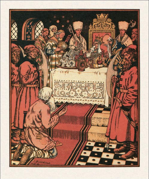Illustration to the The Tale of the Fisherman and the Fish, 1933. Artist: Bilibin, Ivan Yakovlevich (1876-1942)