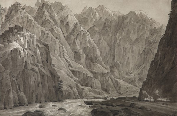 The Darial Gorge, 1830. Artist: Chernetsov, Nikanor Grigoryevich (1805-1879)