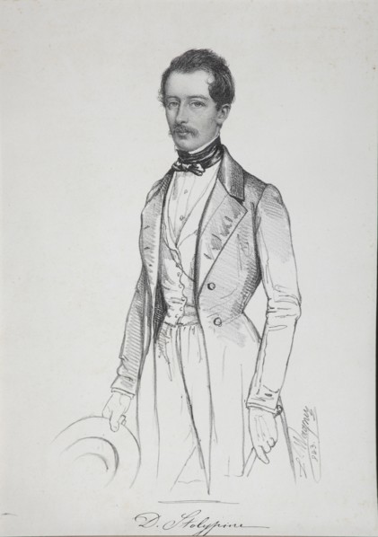Portrait of Dmitry Arkadyevich Stolypin (1818-1893), 1843. Artist: Wagner, Ludwig (?-1870)