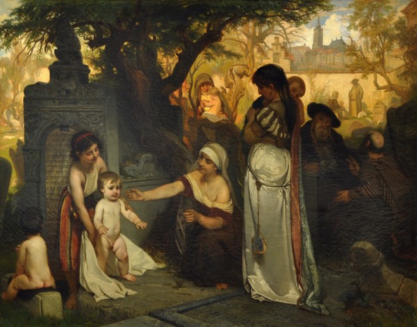 The Old Jewish Cemetery in Prague, 1857. Artist: Cermak, Jaroslav (1831-1878)