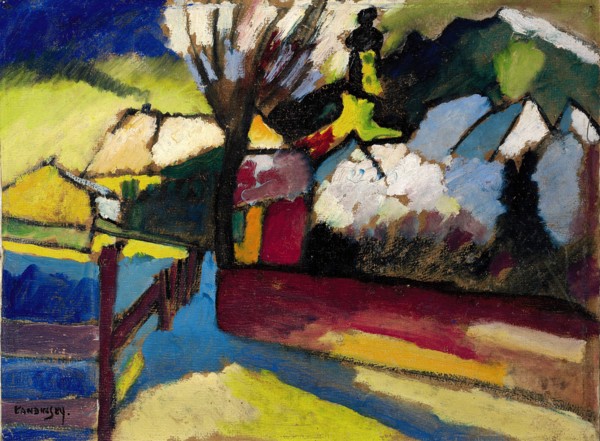 Autumn landscape with a tree (Herbstlandschaft mit Baum), 1910. Artist: Kandinsky, Wassily Vasilyevich (1866-1944)