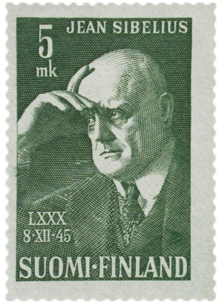 Jean Sibelius (postage stamp), 1945. Artist: Anonymous