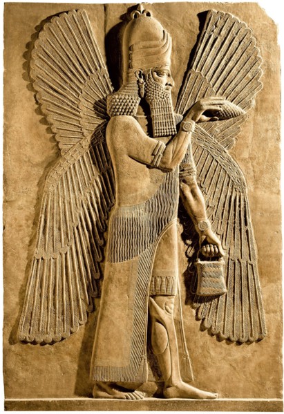 Winged genie. Detail of a relief from the palace of Assyrian king Sargon II, 722-705 BC. Artist: Assyrian Art