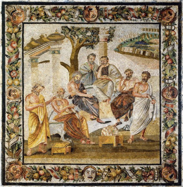 Platonic Academy. Mosaic from Pompeii, 1st century BC. Artist: Classical Antiquities