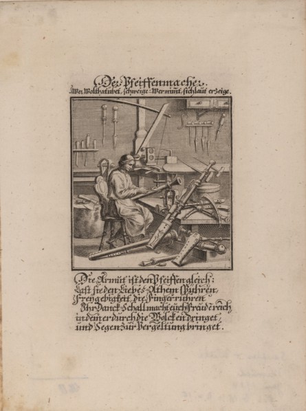 The Wind Instrument Maker. Artist: Weigel, Christoph, the Elder (1654-1725)