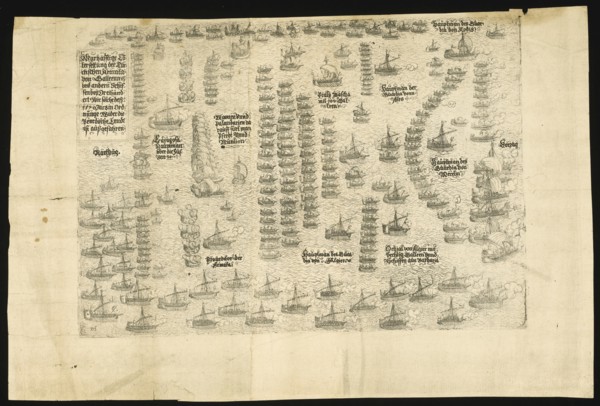 The Battle of Lepanto on 7 October 1571, 1571. Artist: Jenichen, Balthasar (active 1560-1590)