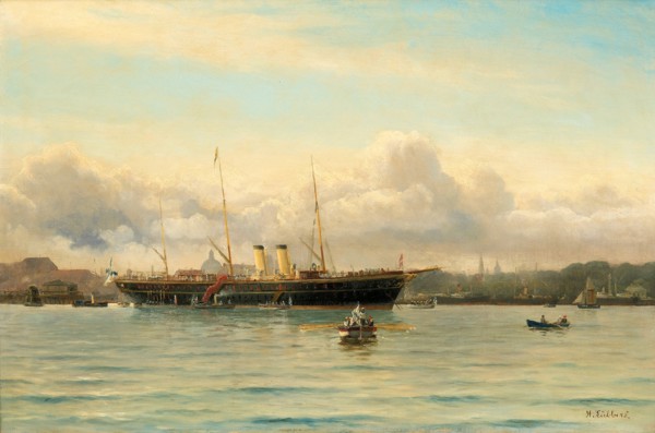 Imperial Yacht Polestar in Copenhagen Harbour. Artist: Lübbers, Holger Peter Svane (1850-1931)