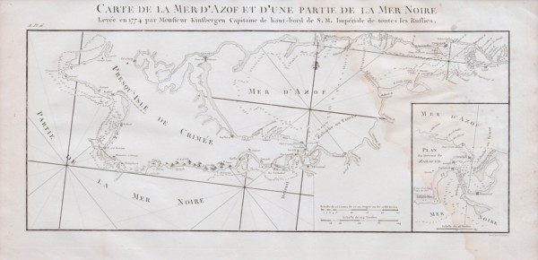 Map of the Crimea and the Sea of Azov, 1774. Artist: Kinsbergen, Jan Hendrik van (1735-1819)