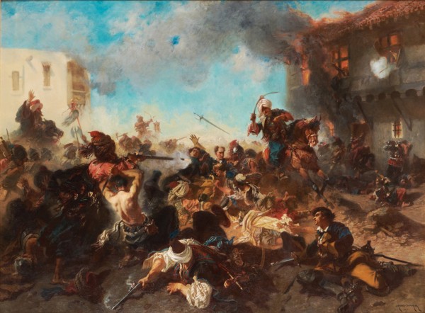 The Skirmish at Bender (Kalabaliken i Bender), 1877. Artist: Armand-Dumaresq, Charles Édouard (1826-1895)