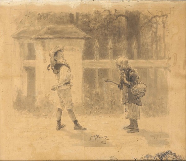 Girl begging, 1889. Artist: Repin, Ilya Yefimovich (1844-1930)