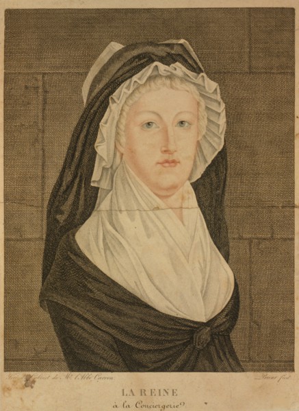 Marie Antoinette at the Conciergerie as Prisoner, 1793. Artist: Prieur, Jean-Louis (1759-1795)