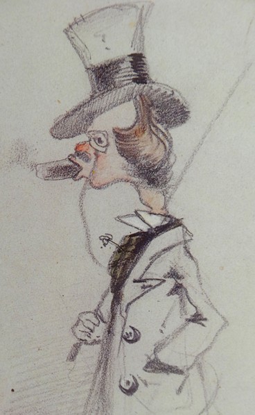 Dandy with a Cigar (Dandy au Cigare), ca 1857. Artist: Monet, Claude (1840-1926)