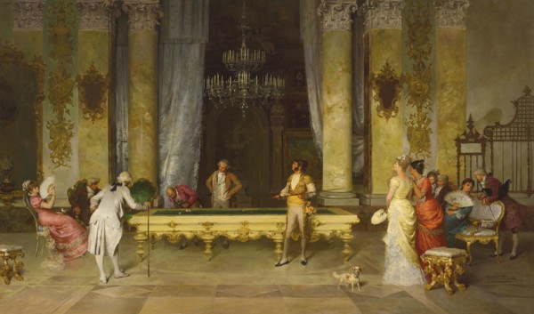 Game of Billiards. Artist: Beda, Francesco (1840-1900)