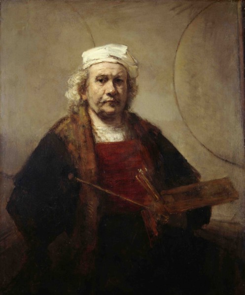 Self portrait with two circles, ca 1665-1669. Artist: Rembrandt van Rhijn (1606-1669)