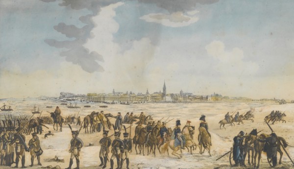 The Crossing of the Rhine near Düsseldorf by the Russian Army, 13 January 1814, 1814. Artist: Anonymous