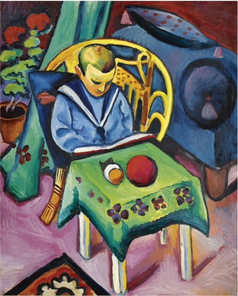 Boy with book and toys, 1912. Artist: Macke, August (1887-1914)