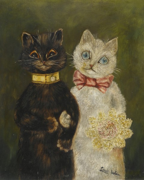 The Bride and Groom. Artist: Wain, Louis (1860-1939)