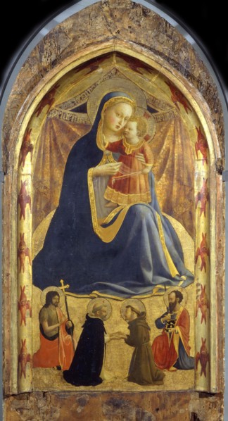 Virgin and Child with Saints John the Baptist, Dominic, Francis and Paul, c.1425. Artist: Angelico, Fra Giovanni, da Fiesole (ca. 1400-1455)