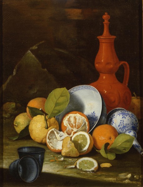 Bucchero, porcelain, oranges and lemons, 1706. Artist: Monari (Munari), Cristoforo (1667-1720)