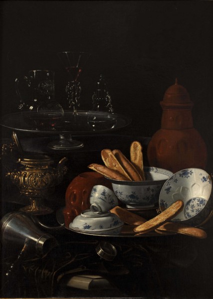 Still Life with Blue and Porcelain and Toast. Artist: Monari (Munari), Cristoforo (1667-1720)