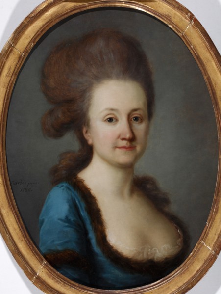 Portrait of Euphrosine Katharina von Bock, geb. von Stackelberg (1752-1821), 1780. Artist: Darbès, Joseph Friedrich August (1747-1810)