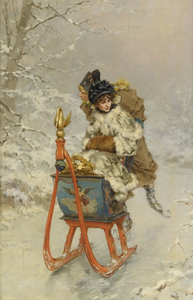 The Sleigh Ride. Artist: Kaemmerer, Frederik Hendrik (1839-1902)