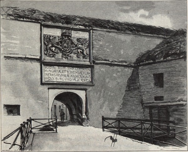 The Gate of the Old Fortress in Komárno, 1890s. Artist: Háry, Gyula (Julius) (1864-1946)