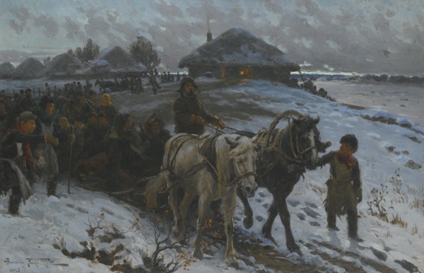 Leaving For The Hunt, 1915. Artist: Makovsky, Alexander Vladimirovich (1869-1924)
