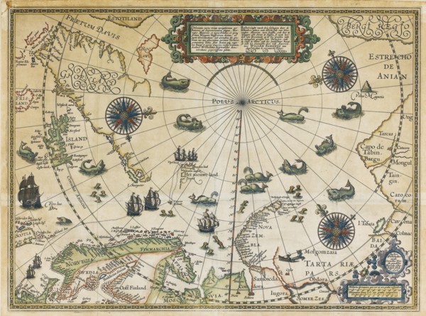 Map of Willem Barentsz Third Voyage, 1598. Artist: Claesz, Cornelis (ca. 1551-1609)