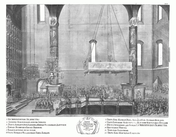 The coronation of Anna Ioannovna on April 30, 1730, 1730. Artist: Anonymous