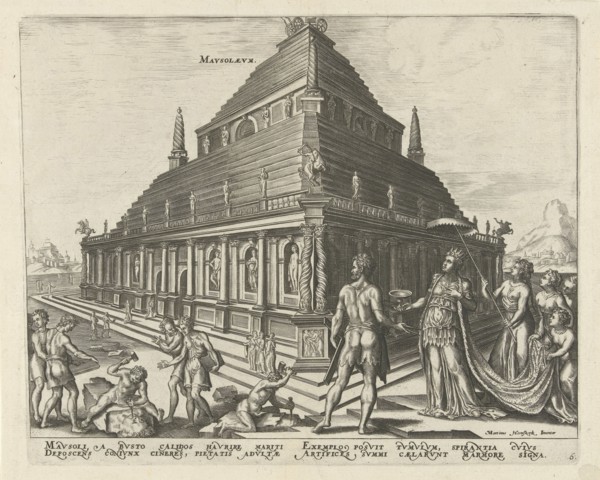 The Mausoleum at Halicarnassus (from the series The Eighth Wonders of the World), 1572. Artist: Galle, Philipp (Philips) (1537-1612)