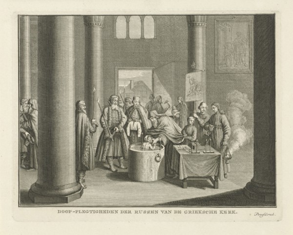 The Baptism in Russia, Mid of the 18th century. Artist: Philips, Caspar Jacobsz. (1732-1789)