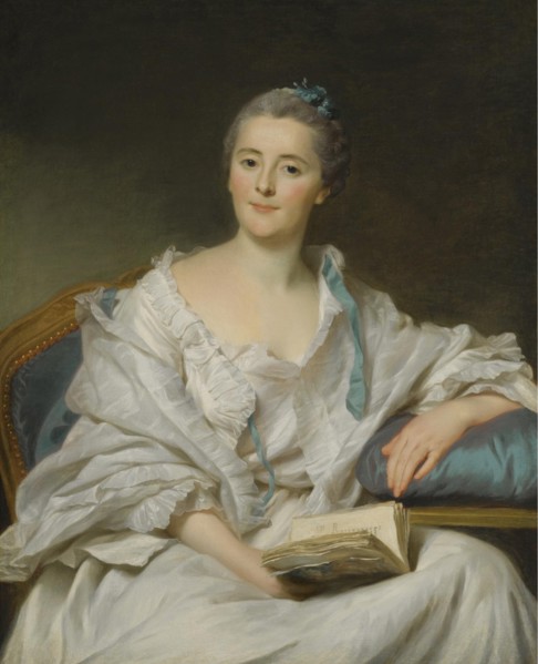 Portrait of Marie-Françoise Julie Constance Filleul, Marquise de Marigny with a book. Artist: Roslin, Alexander (1718-1793)
