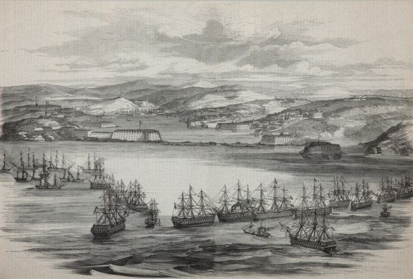 The British-French squadron in Sevastopol, ca 1855. Artist: Anonymous