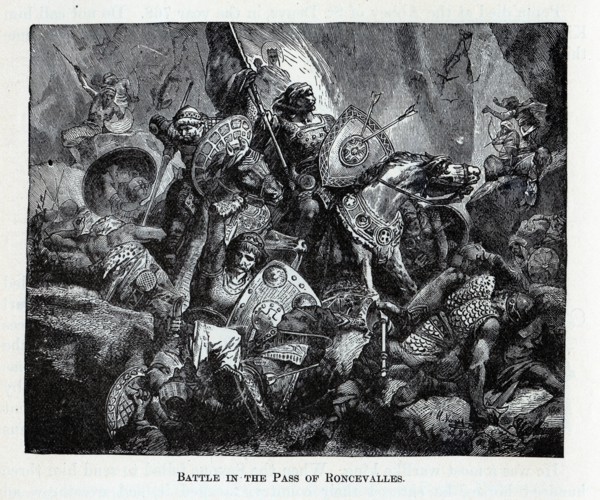 The Battle of Roncevaux Pass, 1882. Artist: Anonymous